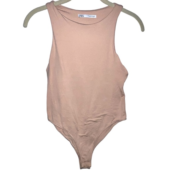 ZARA | NUDE HALTER NECK BODYSUIT - Picture 2 of 8